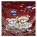 پتو نوجوان طرح برجسته خرسی رنگ قهوه ای